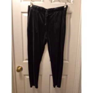 Time and Tru Black Velour Joggers XL (16-18) - Recycled Soft Lounge Pants
